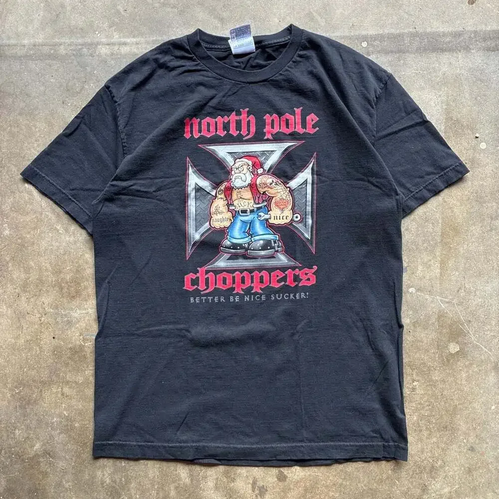Vintage early 2000’s North Pole Choppers T-Shirt Black Sucker Size L